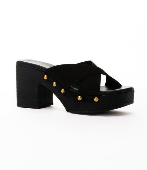 Lauren Suede Block Heel Sandal