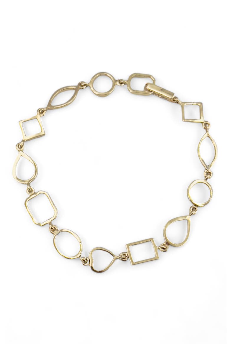 Bezel Chain Bracelet, Main, color, YELLOW GOLD