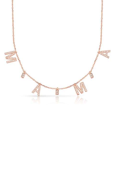 14K Gold Plated Sterling Silver & CZ 'Mama' Necklace