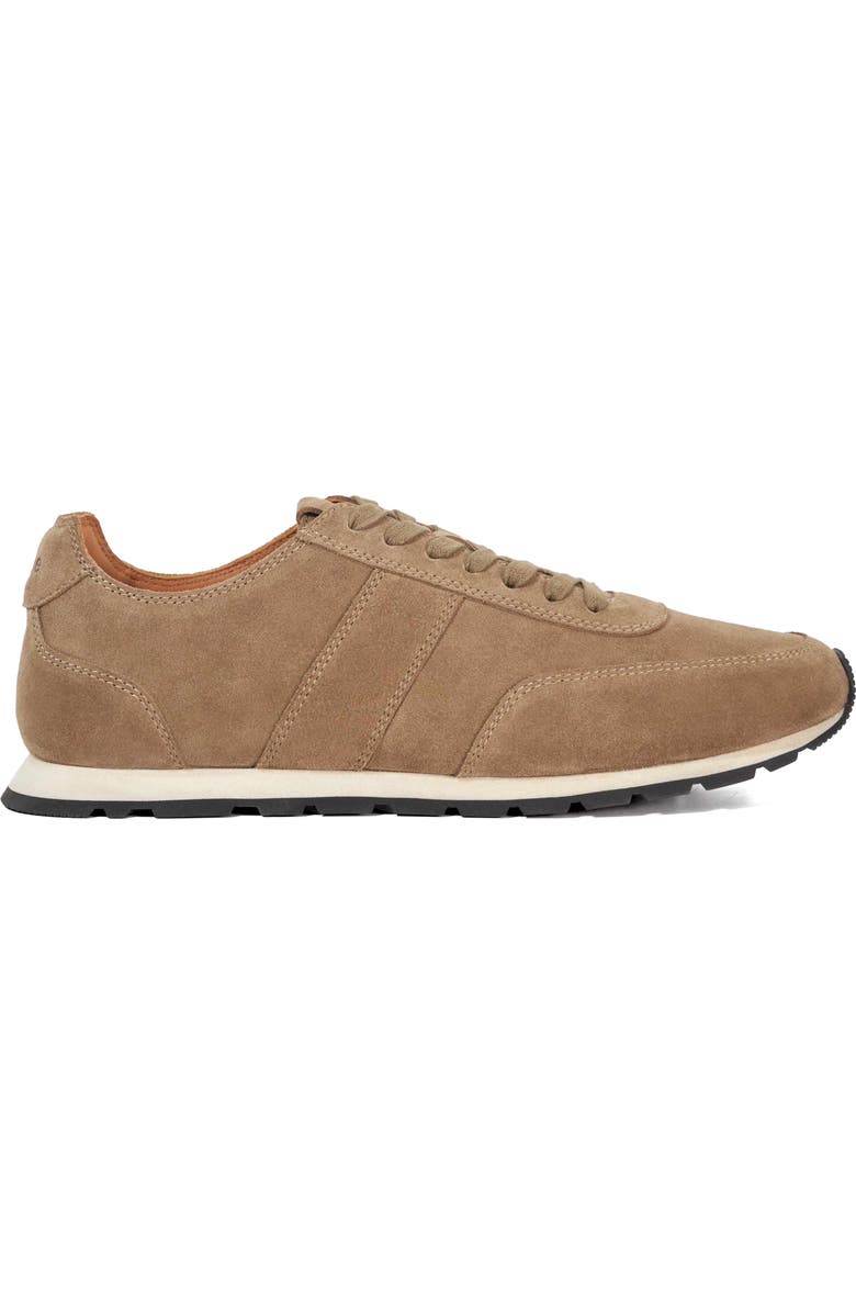 Dune London Treyson Suede Low Top Runner Sneaker, Alternate, color, Taupe
