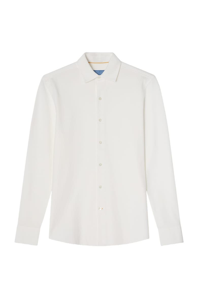 Foster Long Sleeve Pique Knit Shirt, Main, color, Classic White