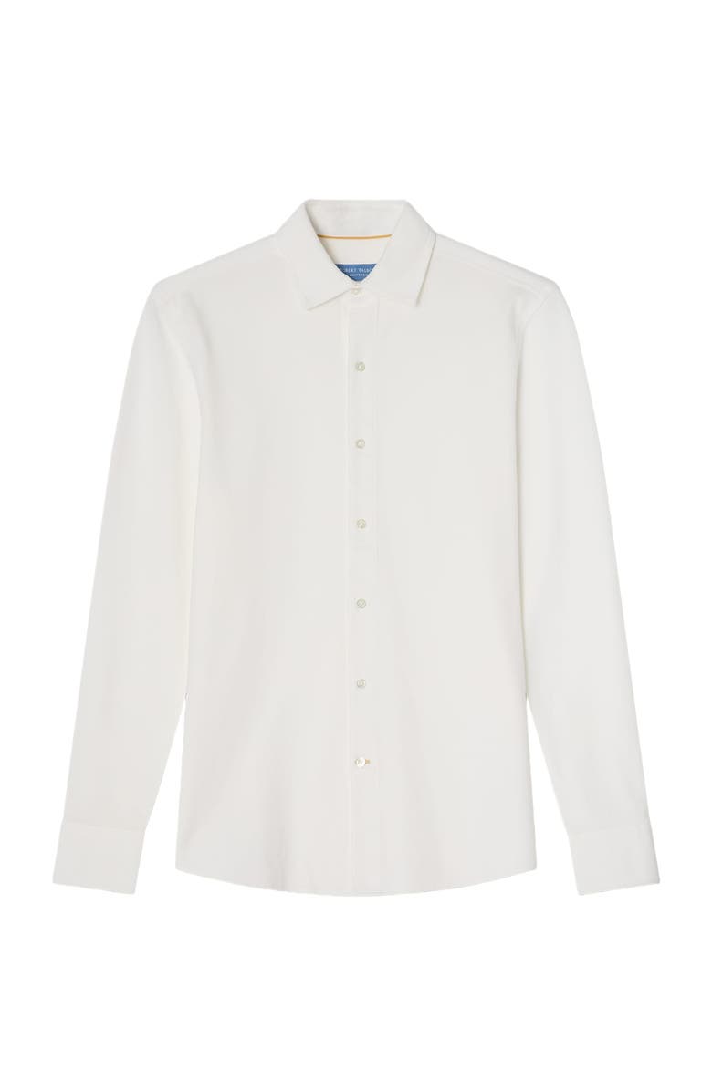 Robert Talbott Foster Long Sleeve Pique Knit Shirt, Main, color, Classic White