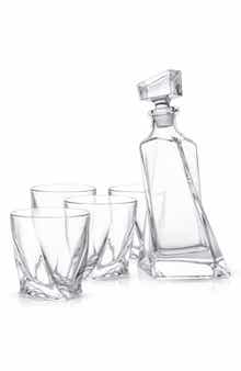 JoyJolt Atlas Whiskey Decanter Five-Piece Set