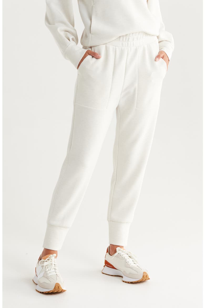 Soft Luxe High Waist Joggers, Main, color, BEIGE IVORY HEATHER
