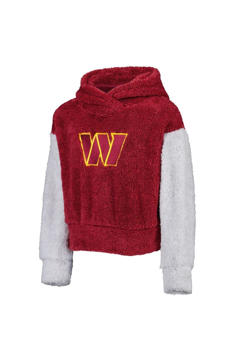 Outerstuff Girls Youth Burgundy/Gray Washington Commanders Game Time Teddy Fleece Pullover Hoodie, Alternate, color, 