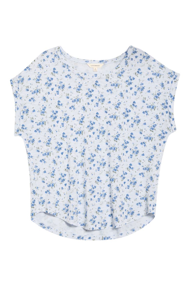 Abstract Floral Short Sleeve Knit Top, Alternate, color, BLUE FLORAL