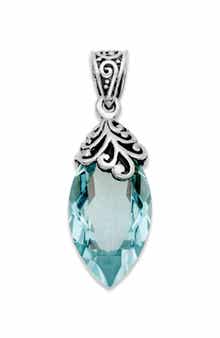 SAMUEL B. Green Quartz Marquise Pendant