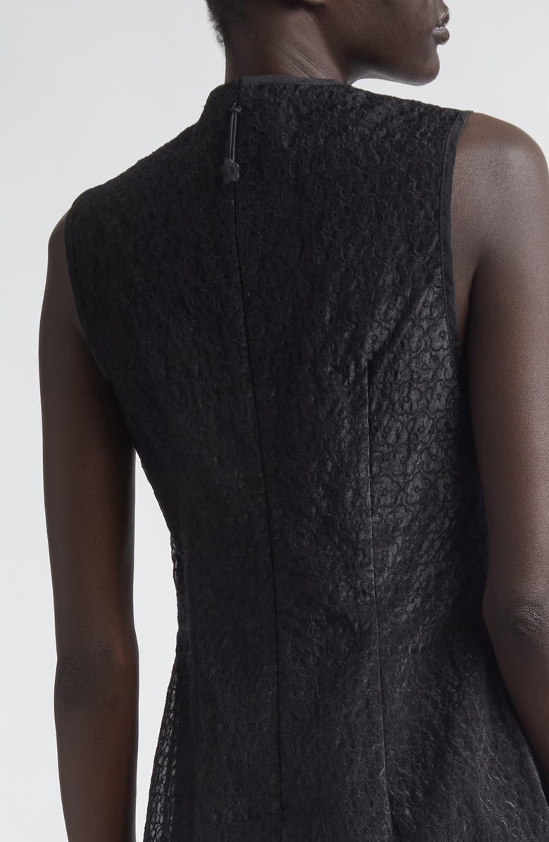 Cecilie Bahnsen Devin Windflower Embroidered Organza Sheath Dress, Alternate, color, Black