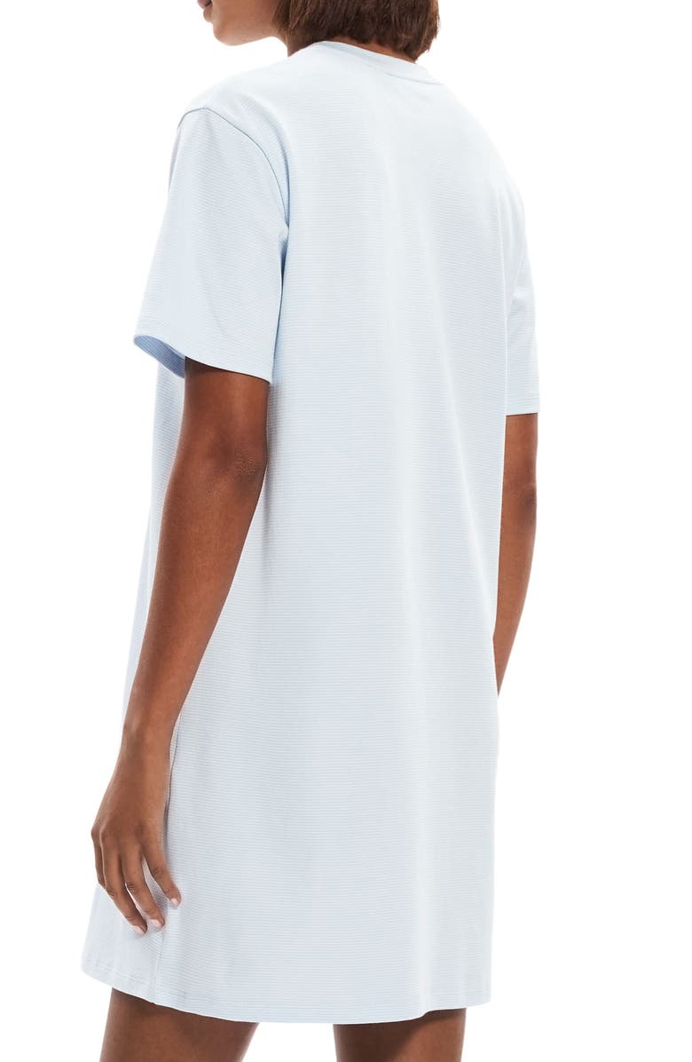 Theory Stripe Perfect T Supima<sup>®</sup> Cotton T-Shirt Dress, Alternate, color, Dahlia Multi