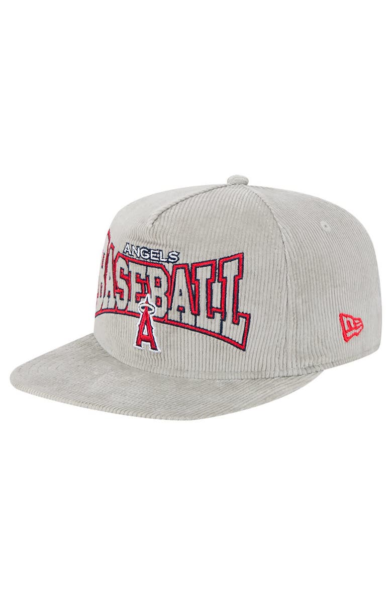New Era Men's New Era Gray Los Angeles Angels Corduroy Golfer Snapback Hat, Main, color, Gray
