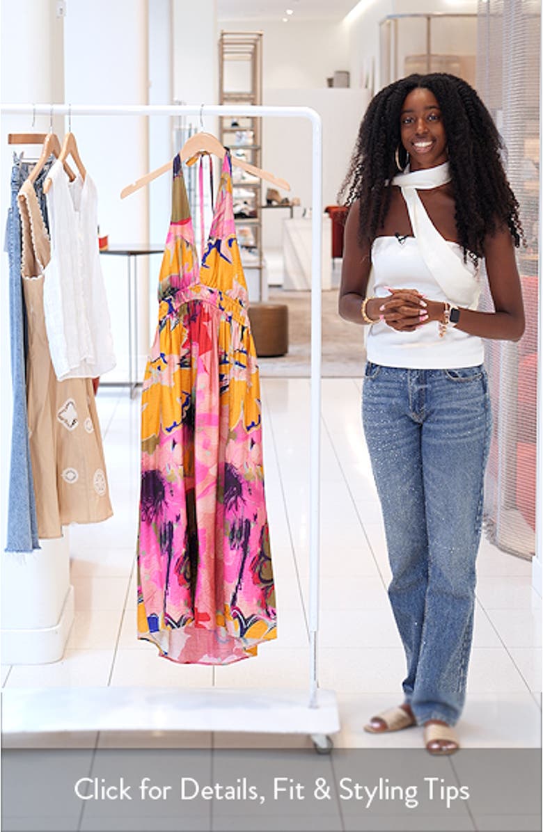 Piper Floral Halter Sundress, sales video thumbnail