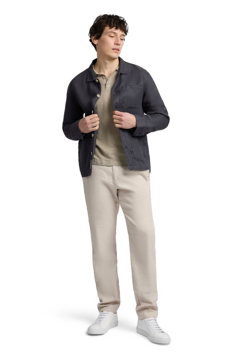 Onia Linen Herringbone Overshirt, Main, color, Carbon