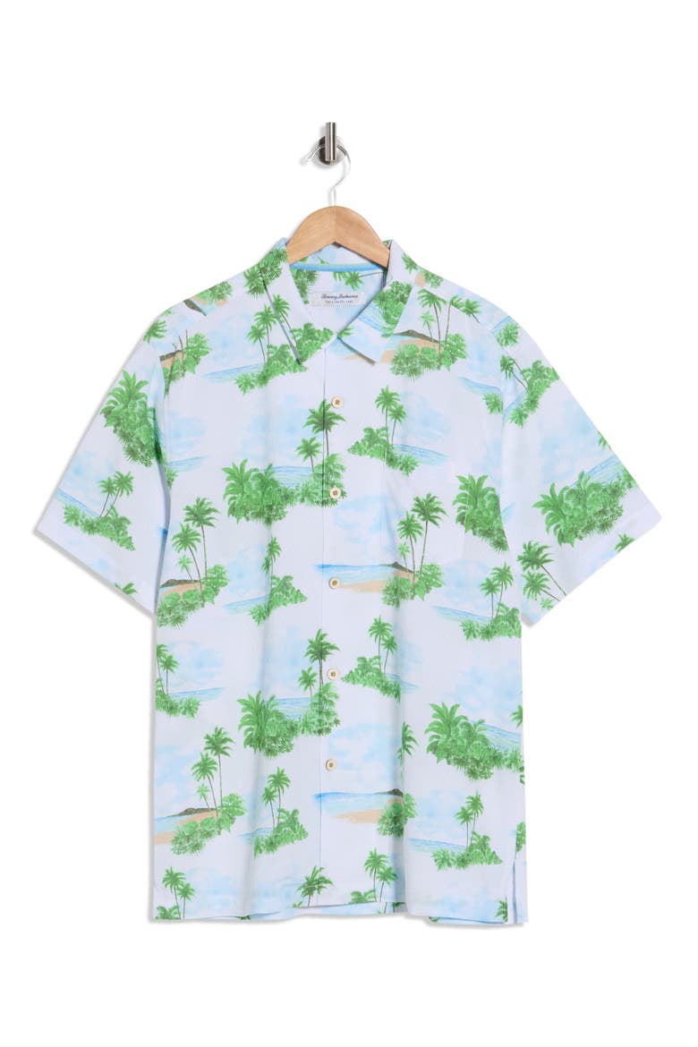 Coastal Ease Island Hues Short Sleeve Button-Up Shirt, Alternate, color, CONTINENTAL