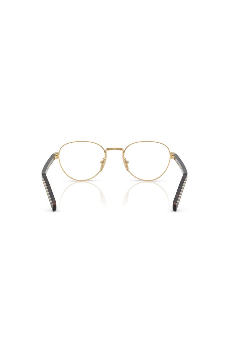 Prada 51mm Round optical glasses, Alternate, color, Gold