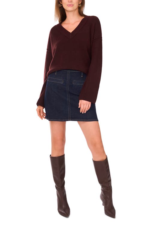 Vince Camuto High-low V-neck Sweater In Animal Print