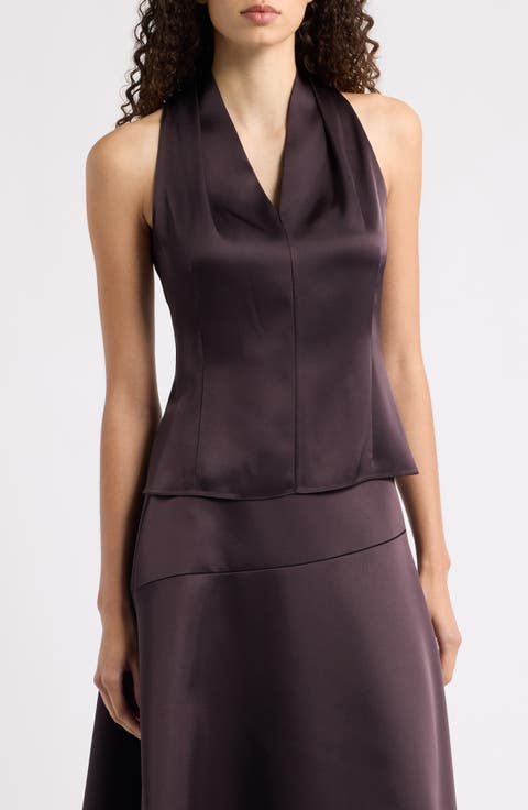 Draped Halter Neck Top