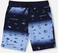 Deux par Deux Elastic Waist Gradient French Terry Shorts