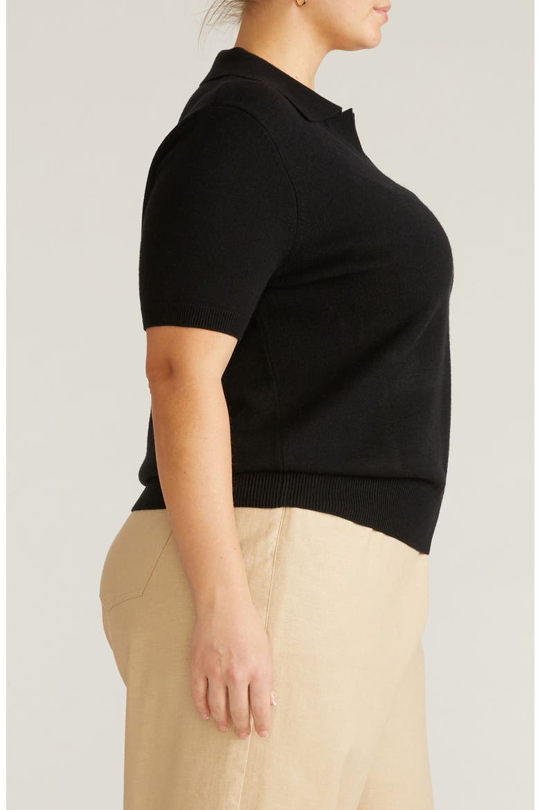 Short Sleeve Sweater, Alternate, color, BLACK