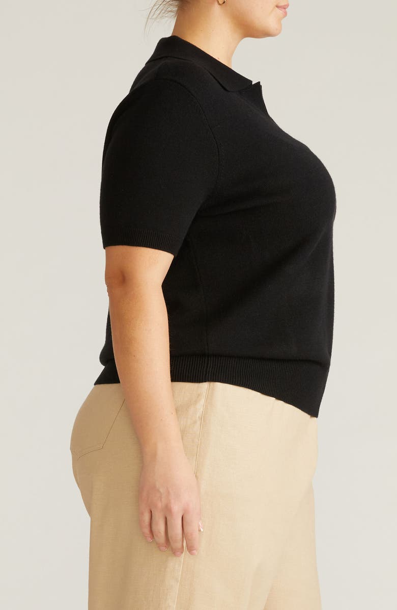 Universal Standard Short Sleeve Sweater, Alternate, color, Black