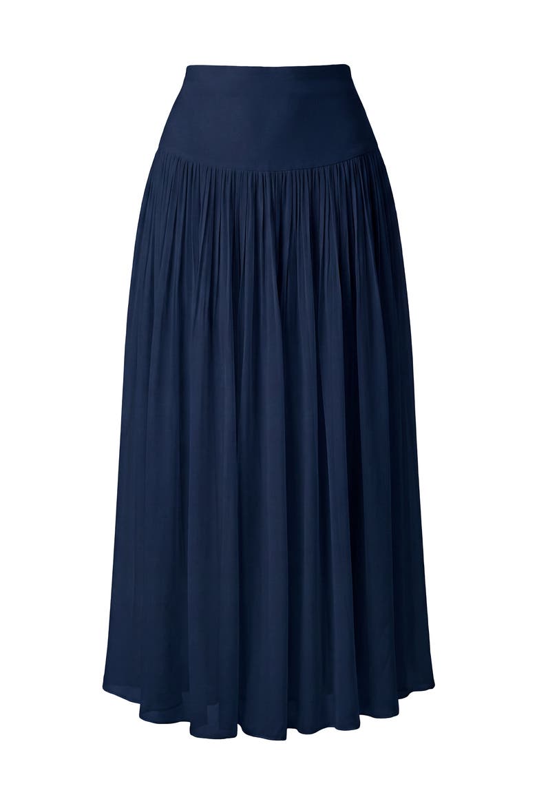 Tani Godet Maxi Skirt, Alternate, color, INK