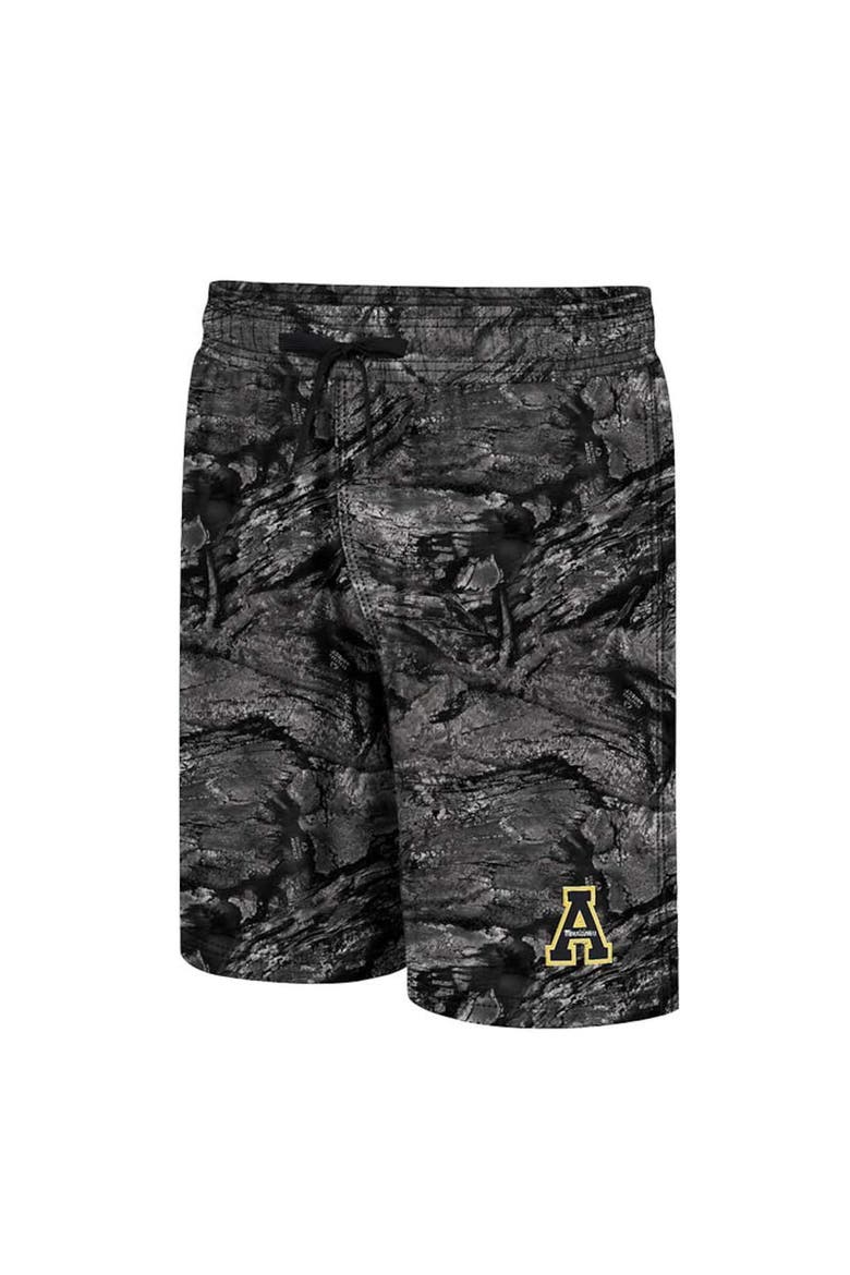 Men's Colosseum Charcoal Appalachian State Mountaineers Realtree Aspect Ohana Swim Shorts, Alternate, color, Charcoal