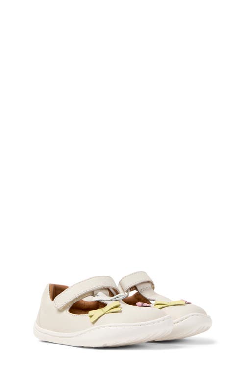 Camper Kids' Twins T-strap Flat In White Natural