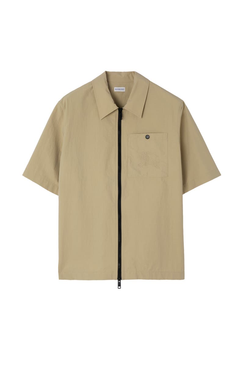 Burberry Nylon Zip Overshirt, Main, color, Sparrow Beige
