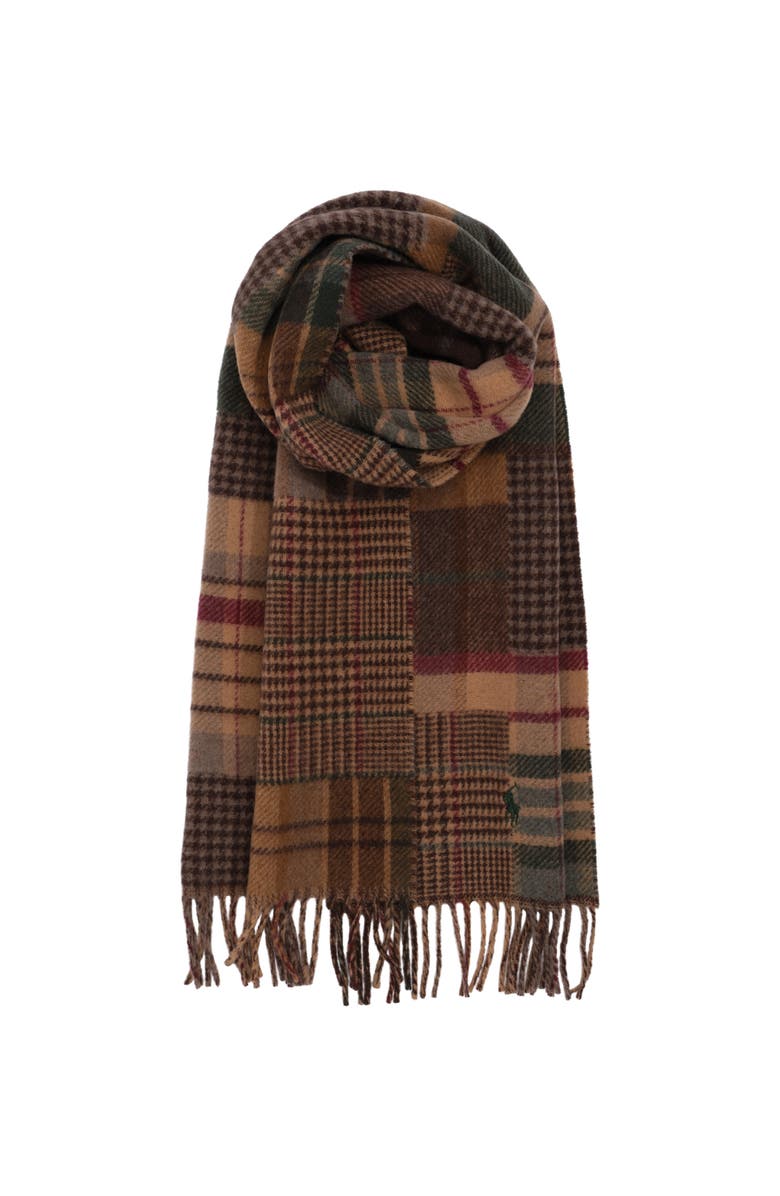 Polo Ralph Lauren Menswear Patchwork Scarf, Alternate, color, Brown Multi