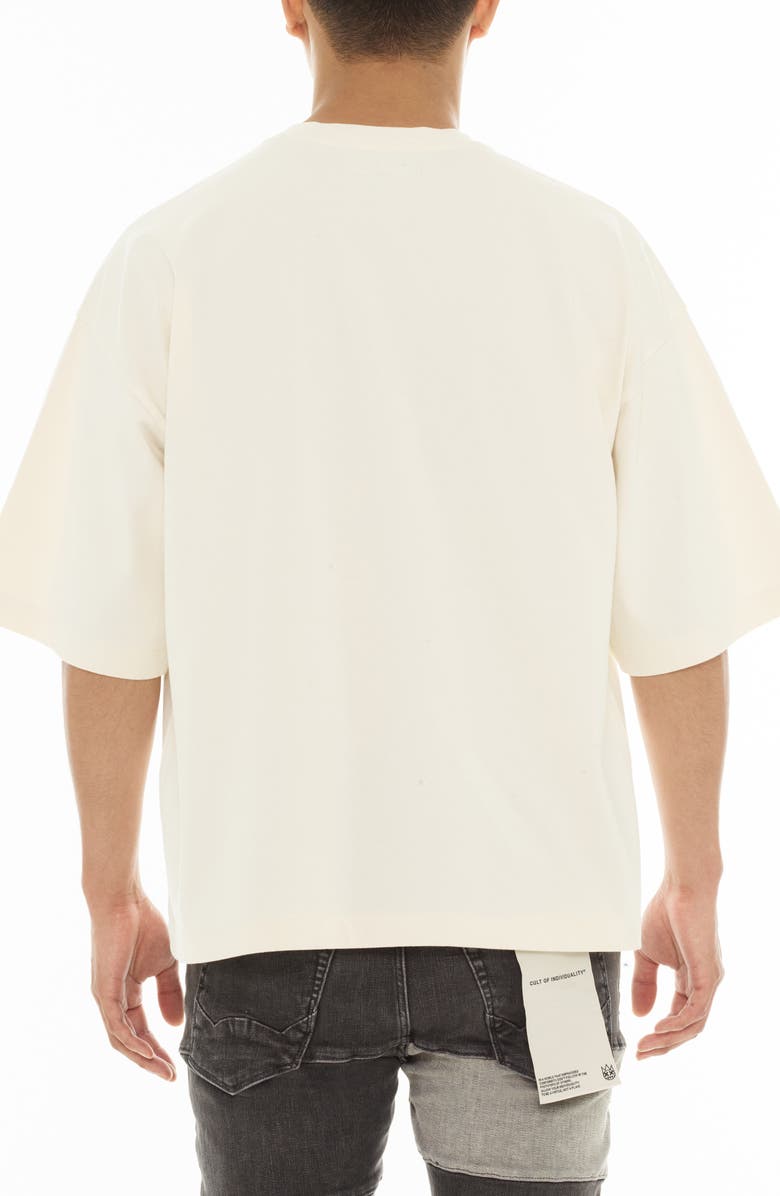 Cult of Individuality Oversized Cotton Graphic T-Shirt, Alternate, color, Winter White