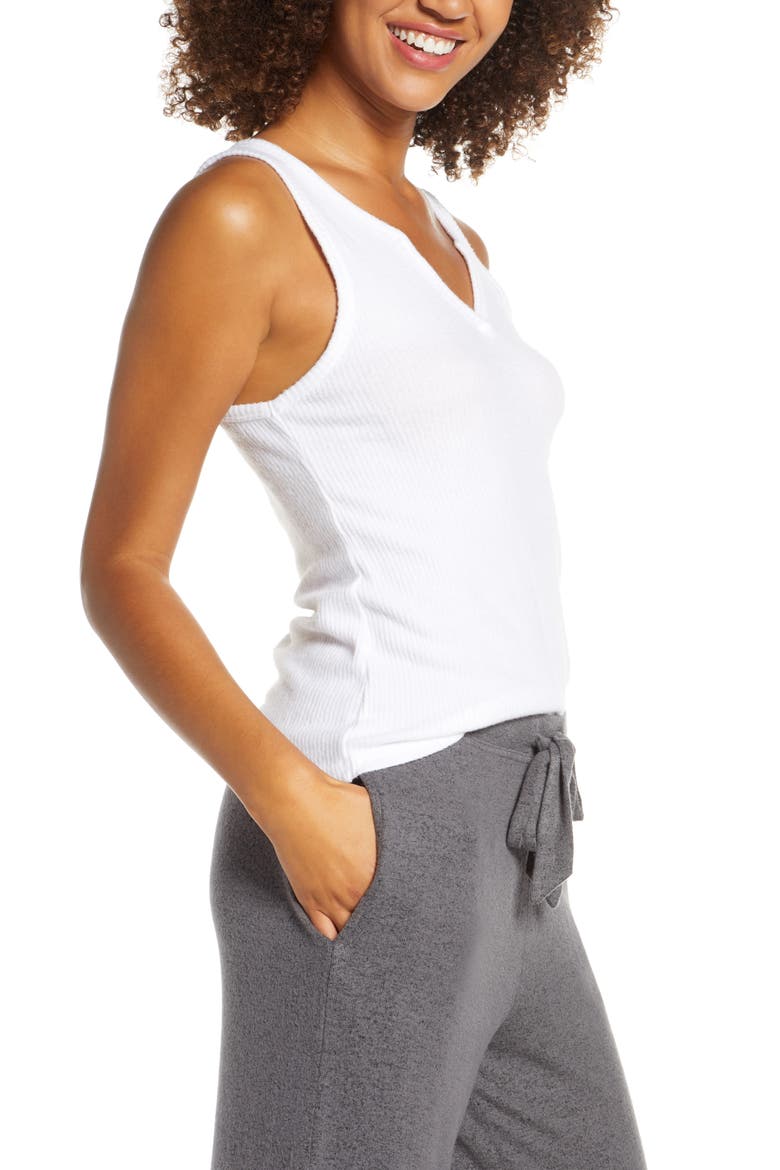 Ribbed Sleep Tank, Alternate, color, WHITE