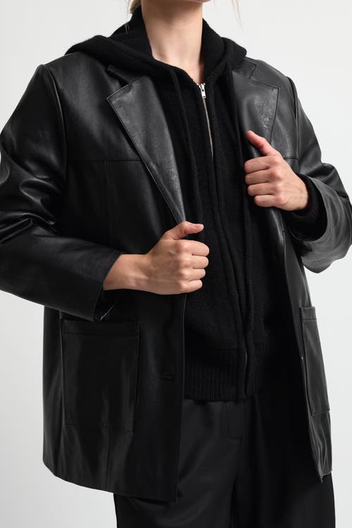Almina Concept Wool Hoodie Zip Up Sweater In Black