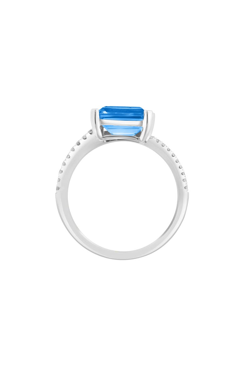 Diamond & Blue Topaz Crossover Ring, Alternate, color, BLUE