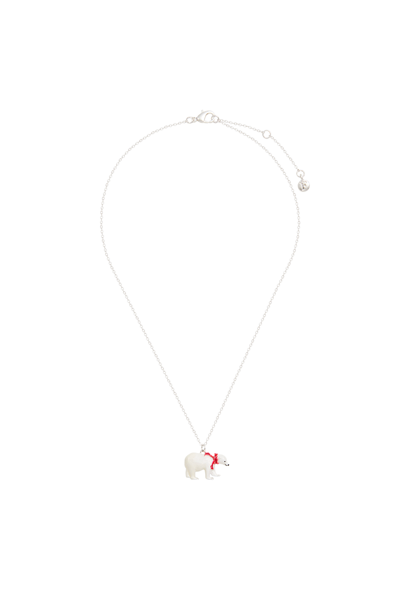 Cosy Polar Bear Silver Chain Necklace, Alternate, color, Silver