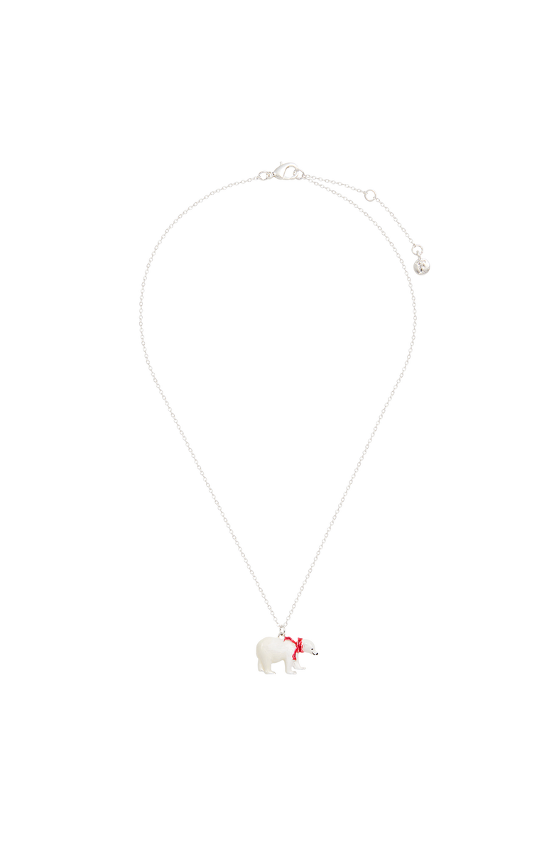 Fable England Cosy Polar Bear Silver Chain Necklace, Alternate, color, Silver