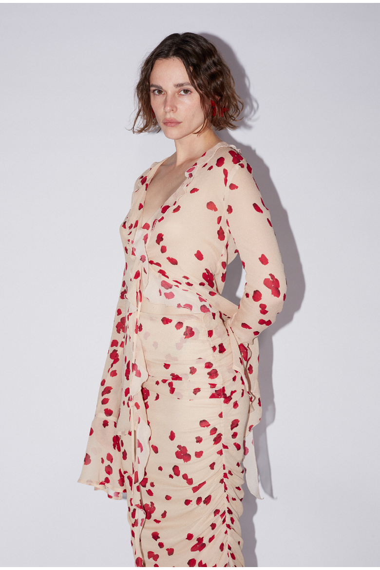 Rose Chiffon Skirt, Alternate, color, Nude Rose
