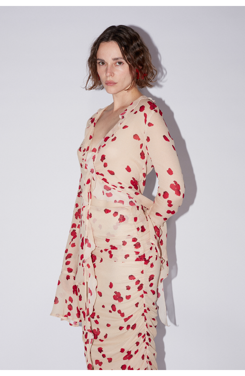 SAEMDI Rose Chiffon Skirt, Alternate, color, Nude Rose