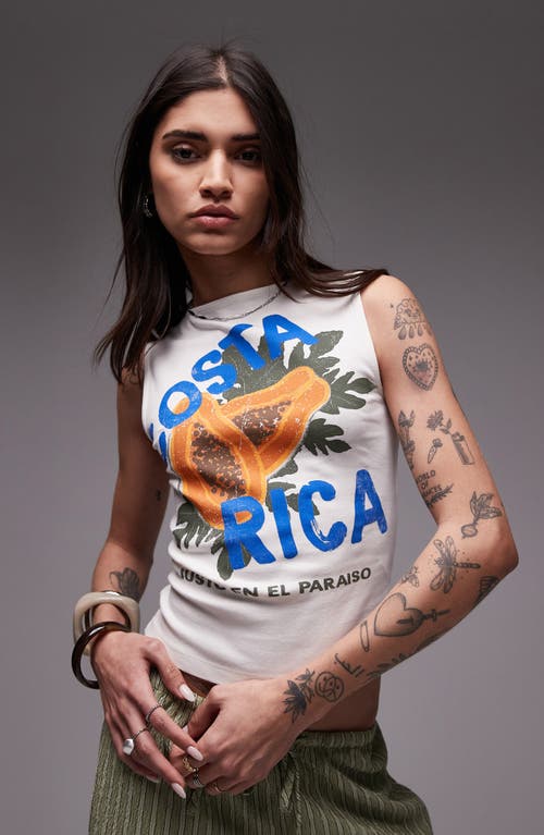 Shop Topshop Costa Rica Cotton Graphic Tank