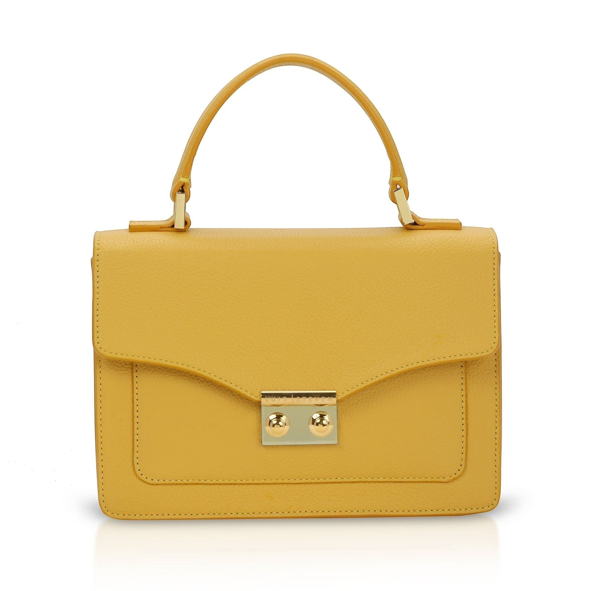 Emma Leather Satchel, Main, color, Yellow