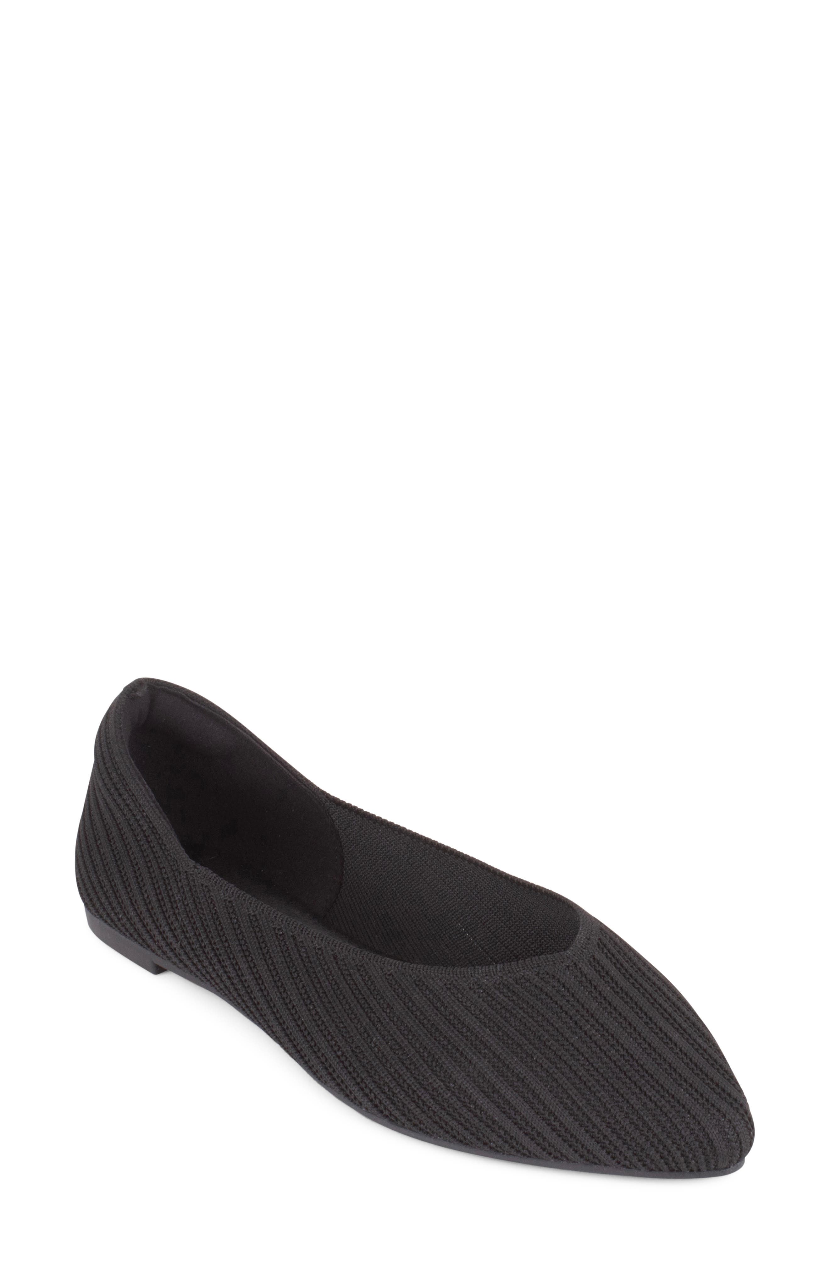 Tahari Maldives Pointed Toe Flat, Main, color, Black