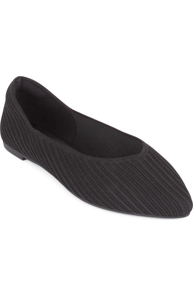 Tahari Maldives Pointed Toe Flat, Main, color, Black