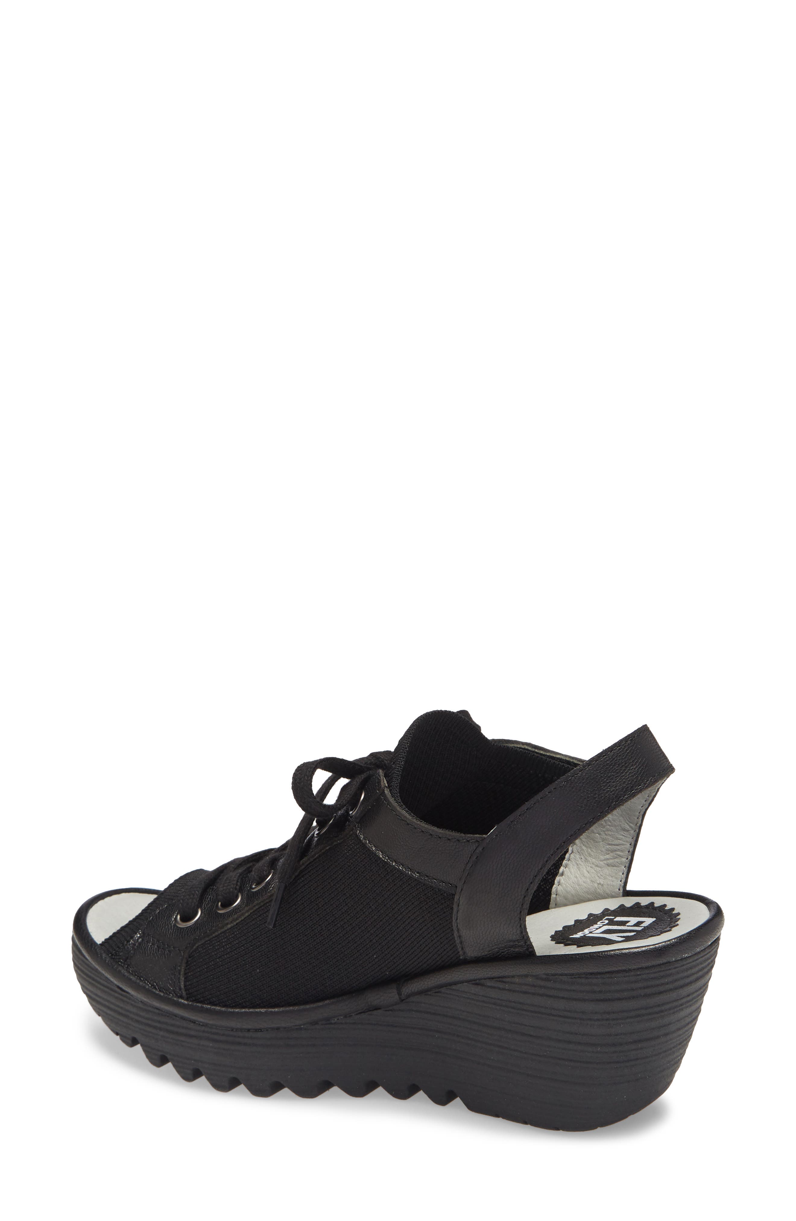 Fly London Yedu Lace-Up Wedge Sandal, Alternate, color, 