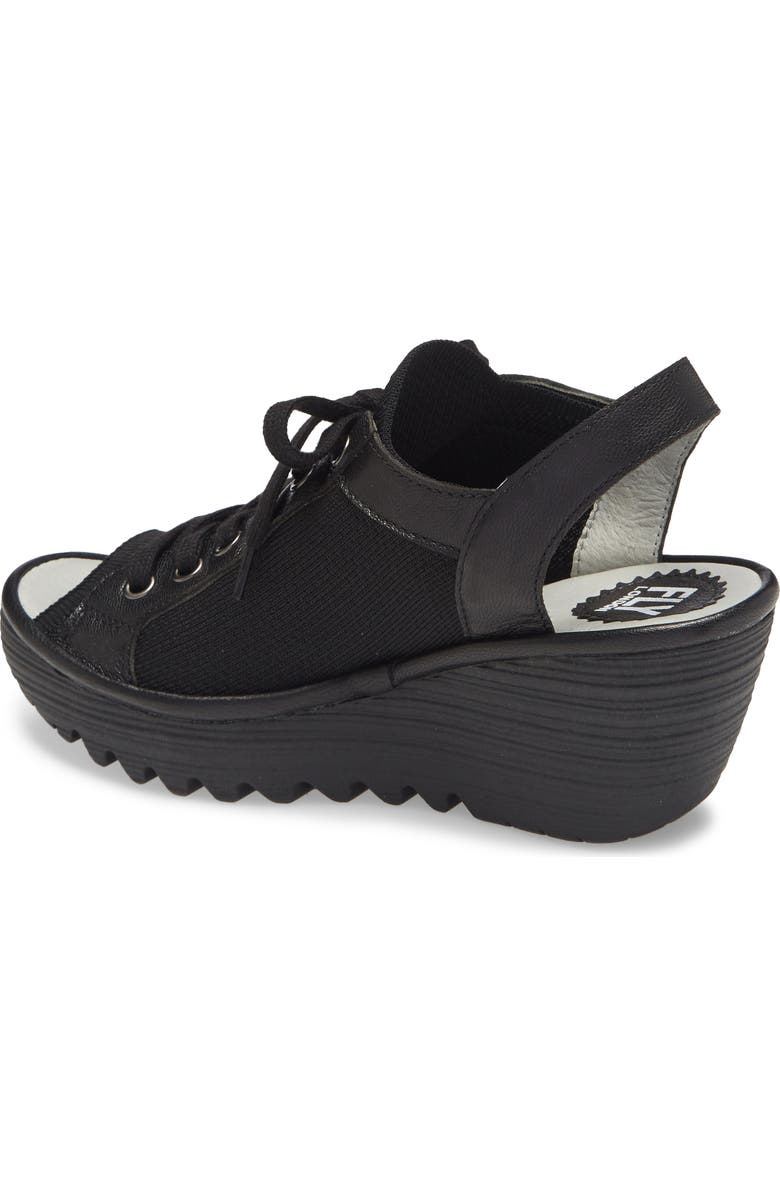 Fly London Yedu Lace-Up Wedge Sandal, Alternate, color,