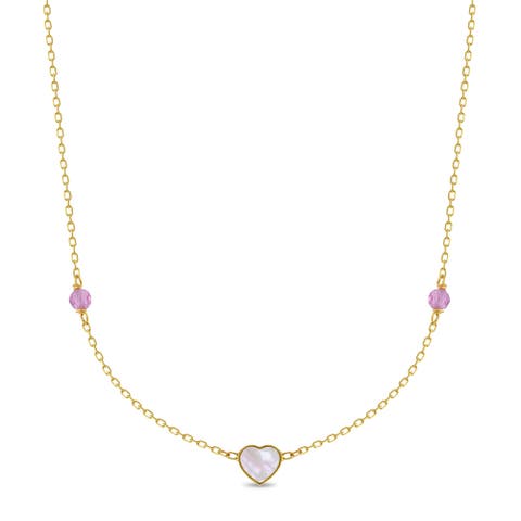 14k Mother of Pearl Heart Necklace