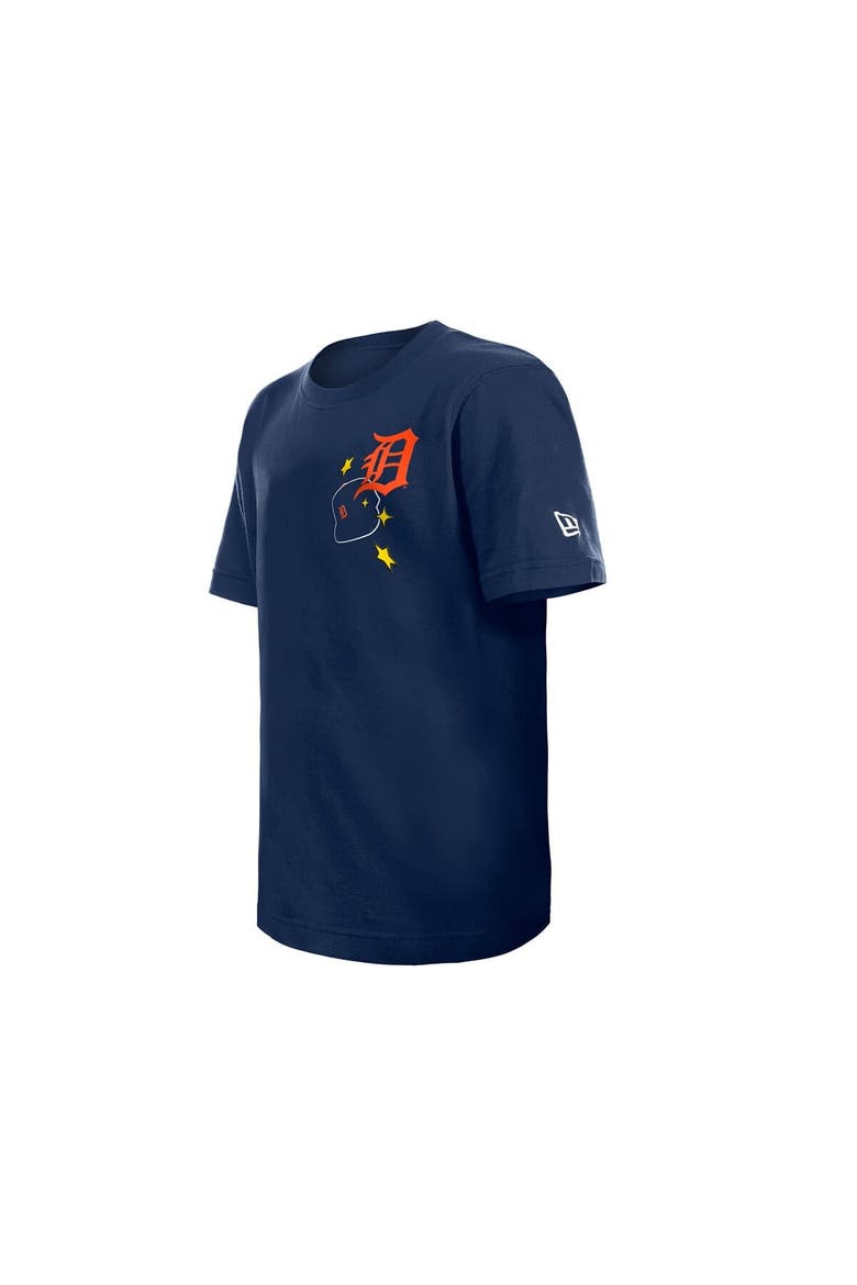 Youth New Era  Navy Detroit Tigers Stars & Cap T-Shirt, Alternate, color, Navy