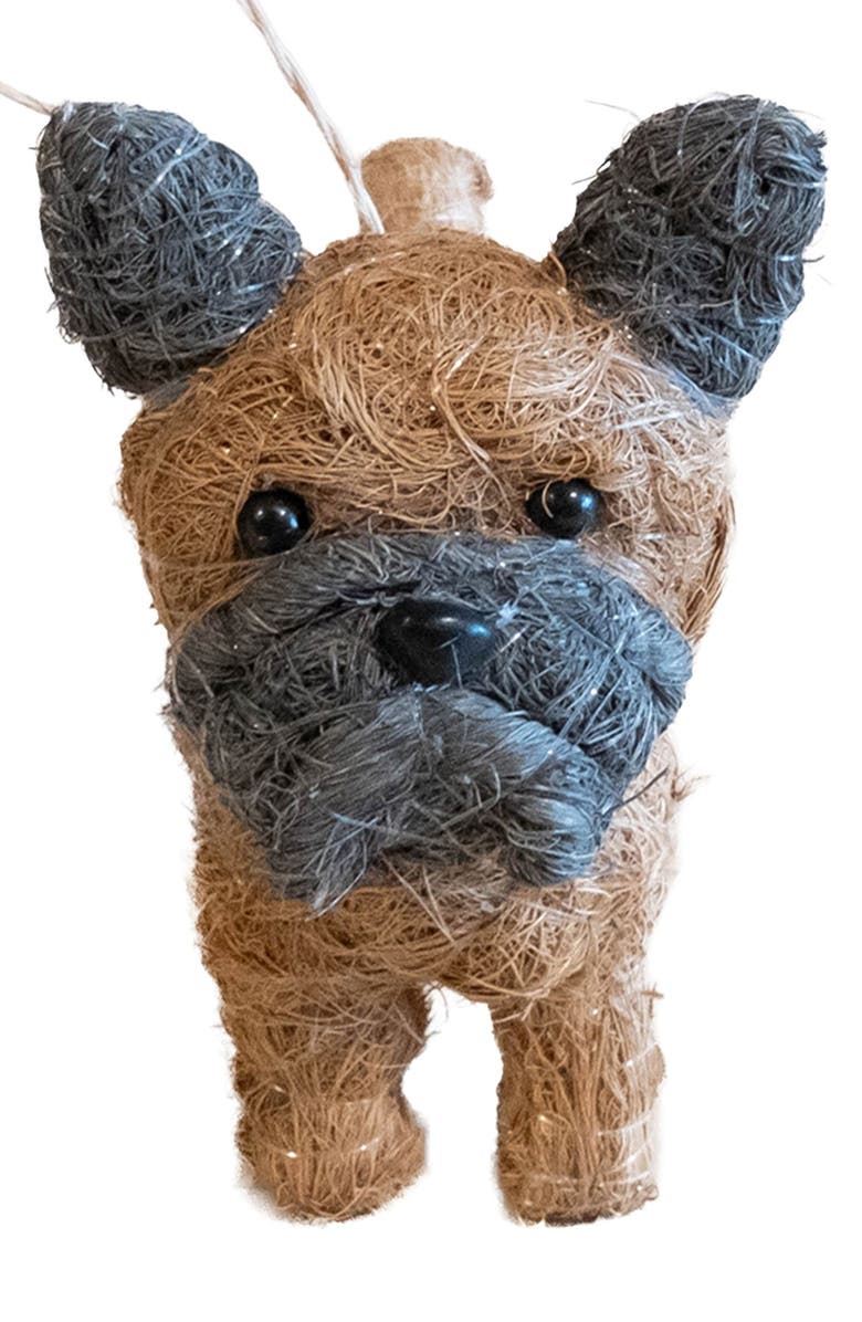 LIKHA French Bulldog Handwoven Ornament, Alternate, color, Brown/ Black