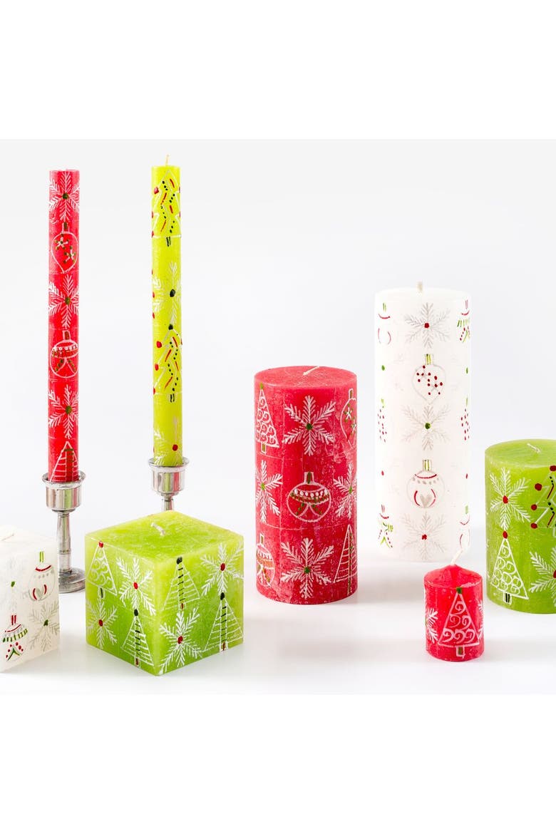 Whimsy Christmas Painted Candles - Set of 2, Alternate, color, Whimsy Christmas - 9"