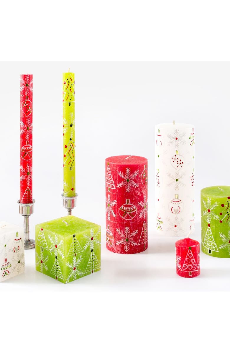 Thumbprint Artifacts Whimsy Christmas Painted Candles - Set of 2, Alternate, color, Whimsy Christmas - 9"