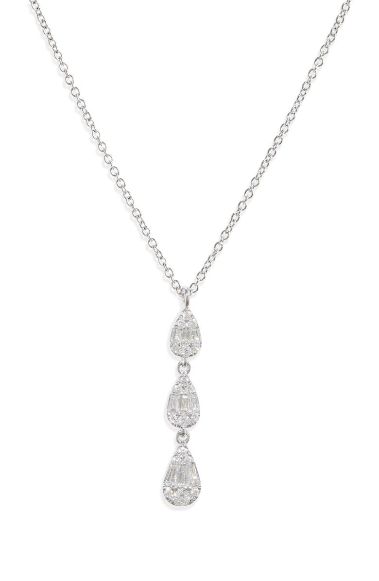 Bony Levy Mika Diamond Triple Pear Pendant Necklace, Main, color, 