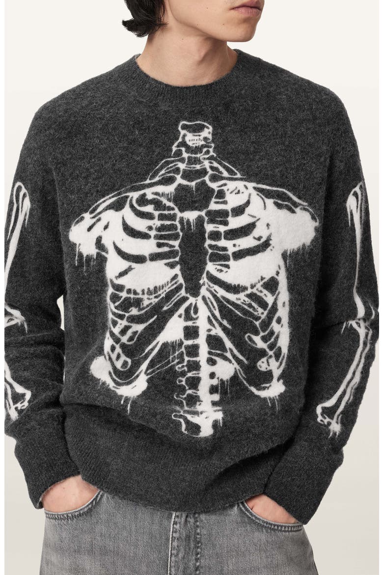 Ribspill Crewneck Sweater, Main, color, CHARCOAL GREY