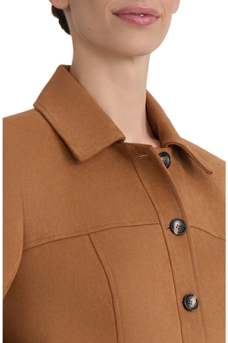 Scuba Point Collar Button Down Jacket, Alternate, color, CARAMEL